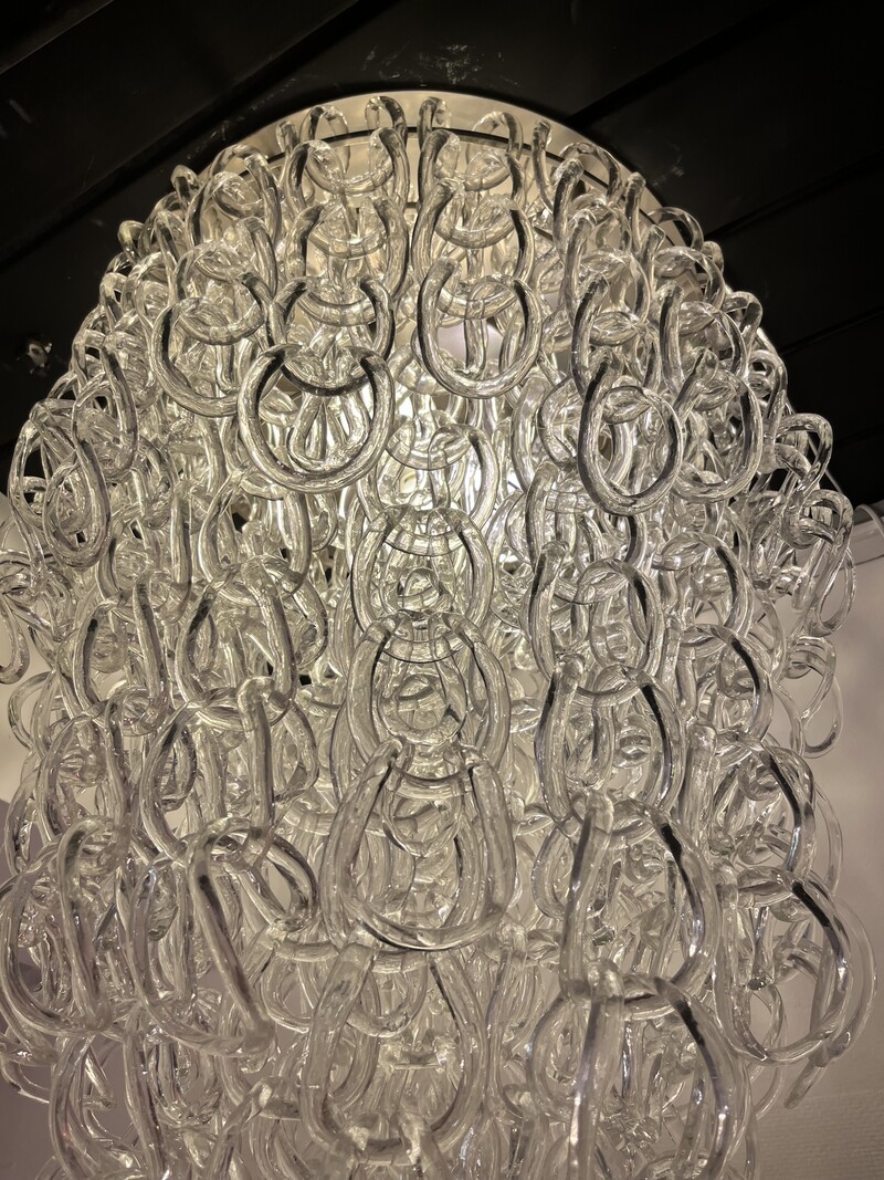 L 583 MH Angelo Mangiarotti chandelier, « Giogali » 1967 Vetreria Vistosi