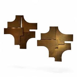 L 585 CW pair of brutalist corten steel sconces