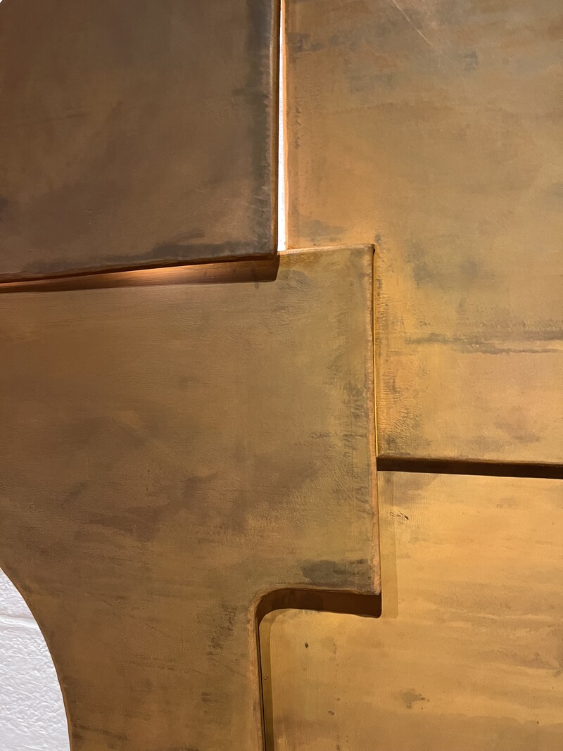 L 585 CW pair of brutalist corten steel sconces