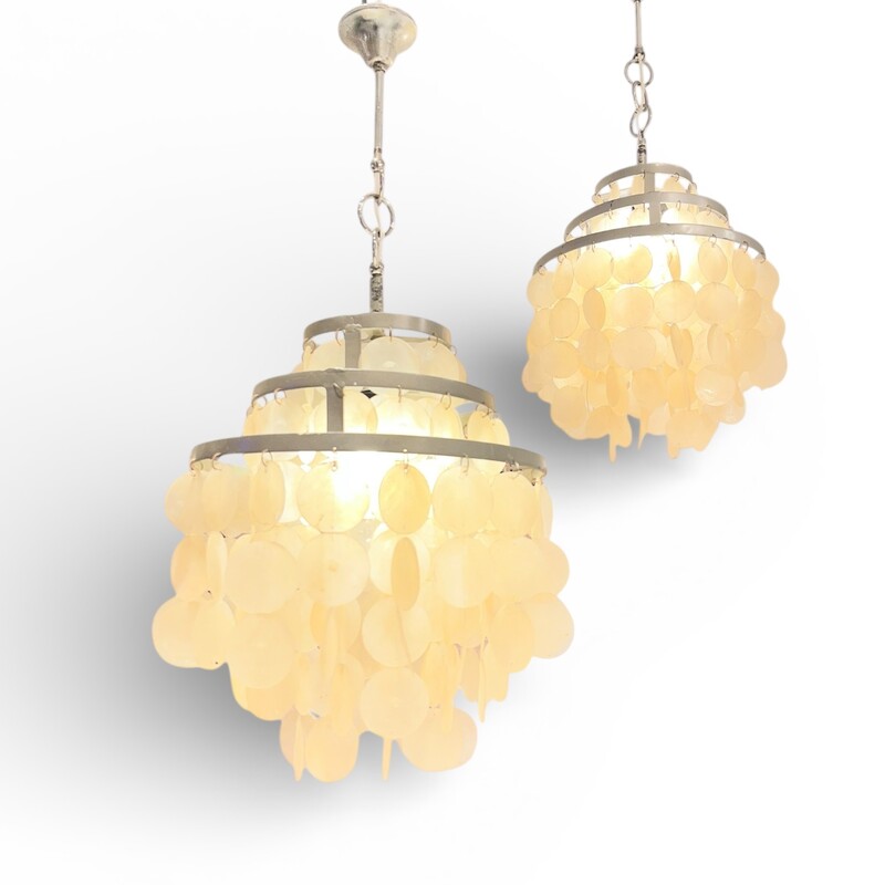 L 599 AV pair of nacre chandeliers