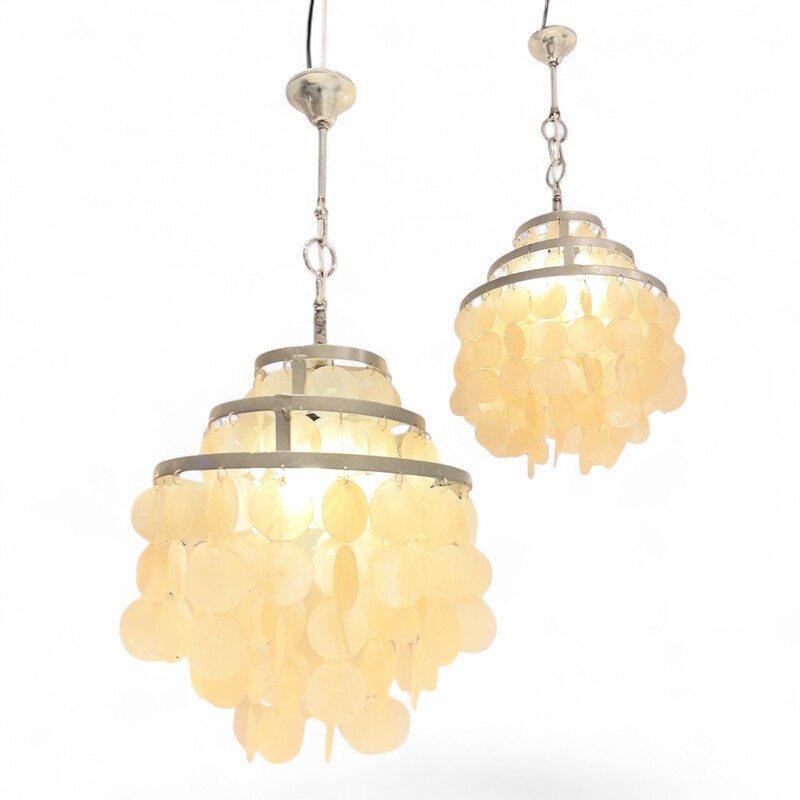L 599 AV pair of nacre chandeliers