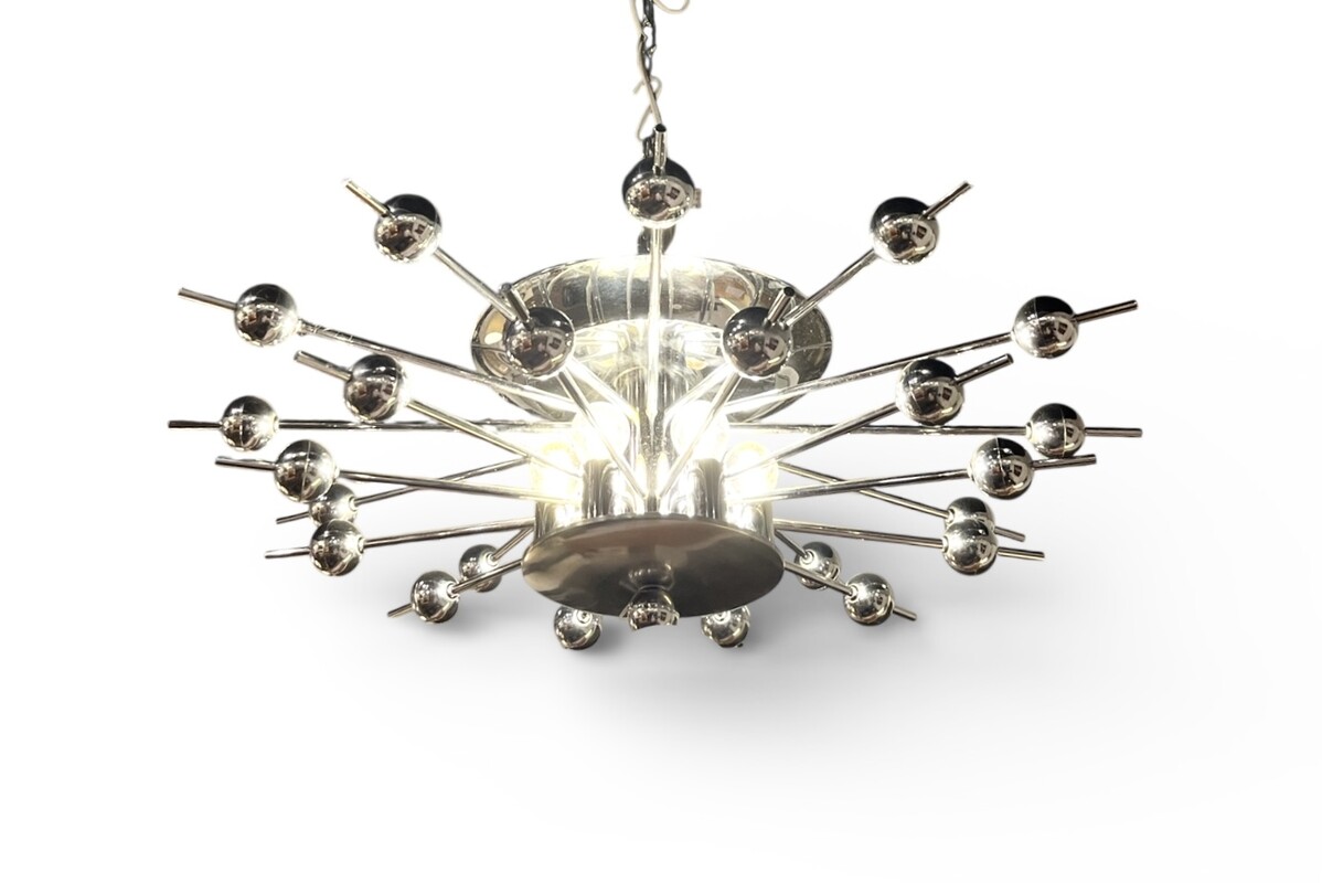 L 617 RP Space age chrome chandelier, 1960’s