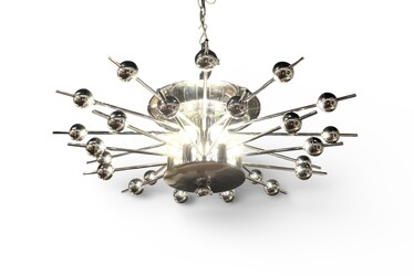 L 617 RP Space age chrome chandelier, 1960’s