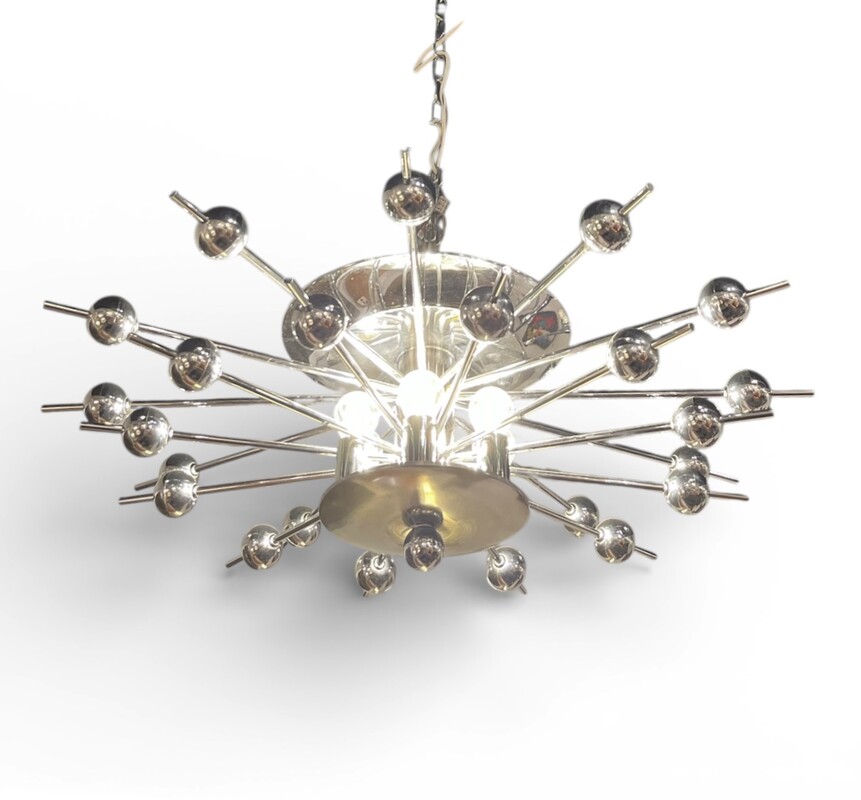 L 617 RP Space age chrome chandelier, 1960’s
