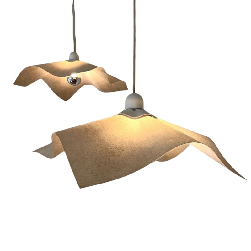 L 624 AG Pair of Area 50 Pendant Lamp by Mario Bellini for Artemide 1960S