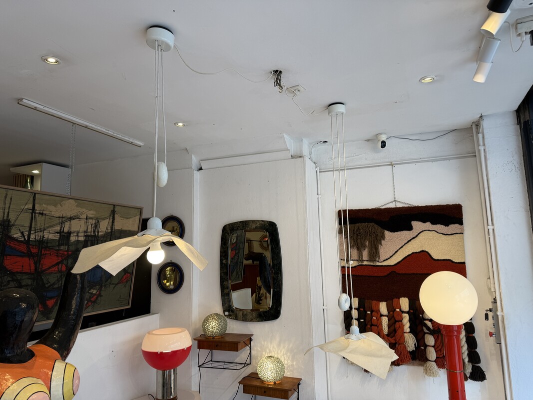 L 624 AG Pair of Area 50 Pendant Lamp by Mario Bellini for Artemide 1960S