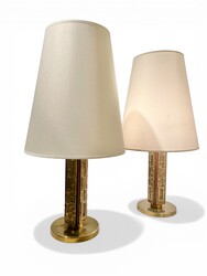 L 631 OB pair of brutalist lamps by Brotto, 1970’s