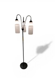 L 633 AS Floor lamp with 3 opaline glass candle holders , Italy 1955