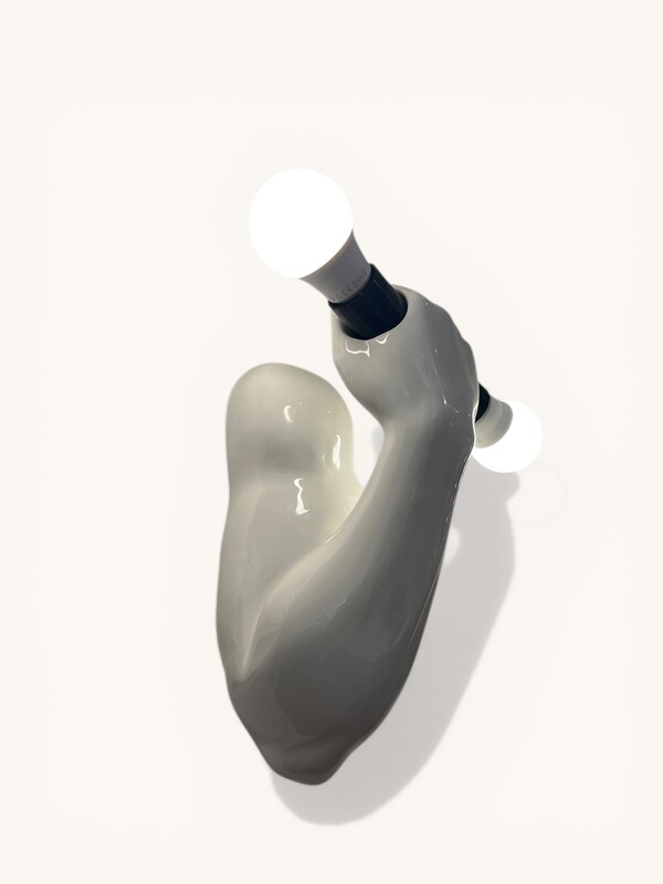 L 634 APO ceramic « musculation » sconce, 1980’s