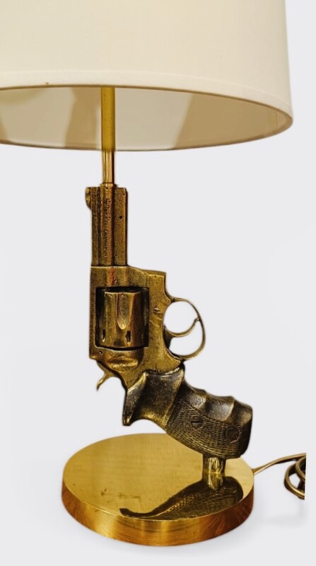 L 638 YO pair of solid bronze gun lamps