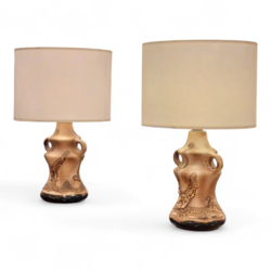L 639 JC Paire ceramic Fatlava table lamps 1970s
