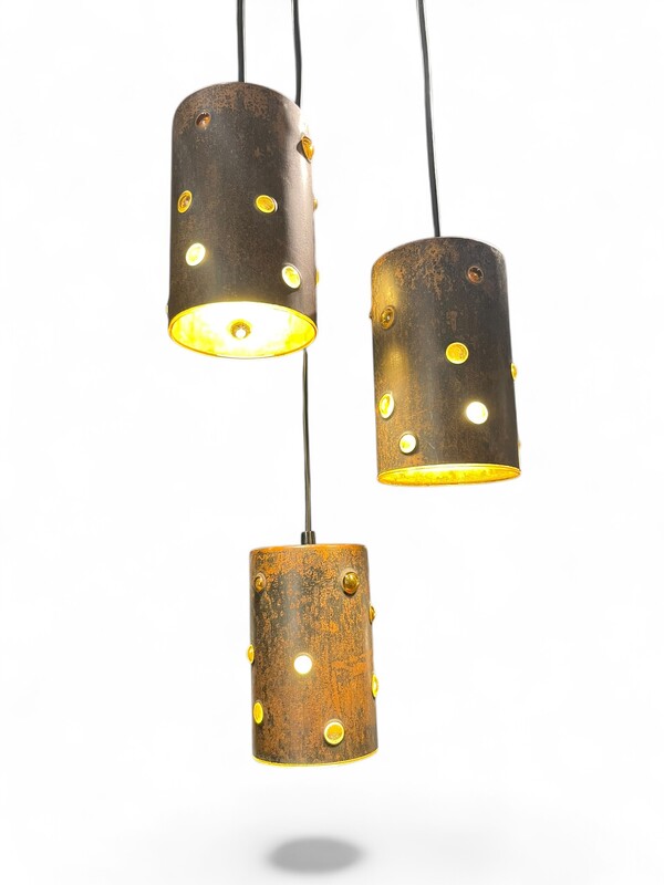 L 648 MH ceramic and glass chandelier 