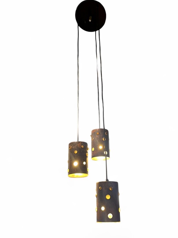 L 648 MH ceramic and glass chandelier 