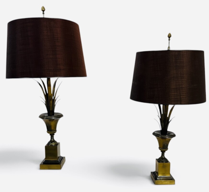 L 649 AG pair of table lamps by Maison Charles stamped