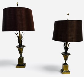 L 649 AG pair of table lamps by Maison Charles stamped
