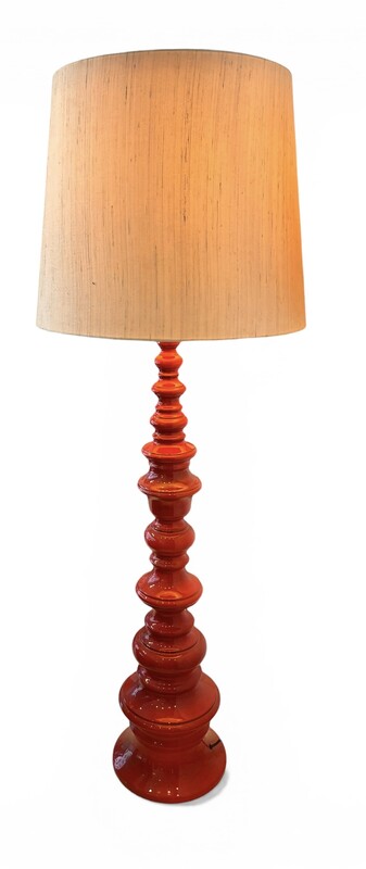 L 651 SC Red ceramic floor lamp by Kaiser Keramik, 1970’s