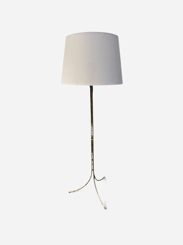 L 652 AG lampfloor by Baguès bronze faux bambou