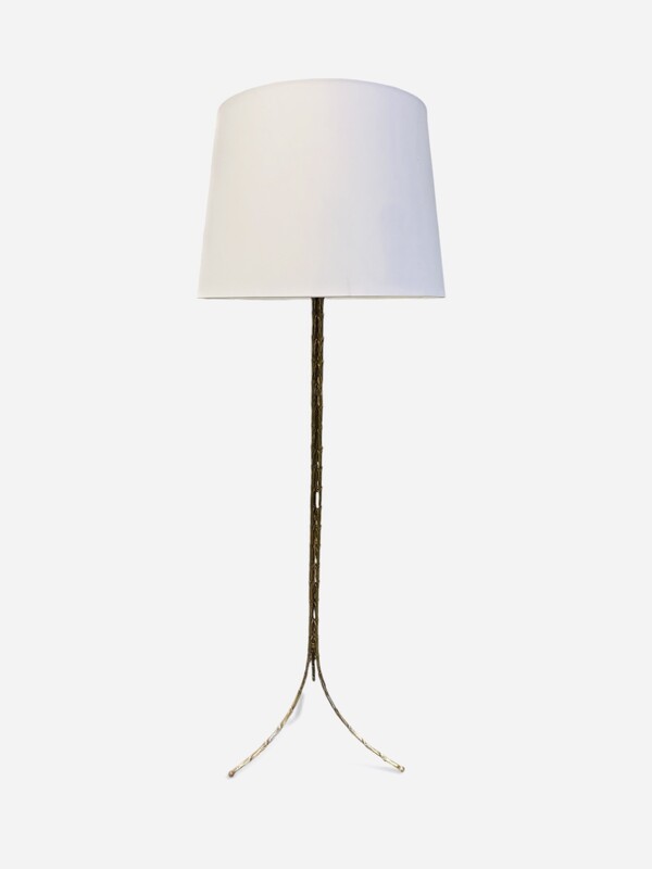 L 652 AG lampfloor by Baguès bronze faux bambou