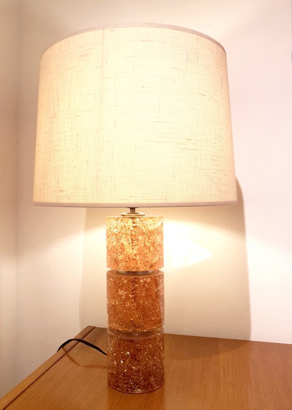 L 661 JC Aluminum and Fractal Resin Lamp by Pierre Giraudon, France 1970s