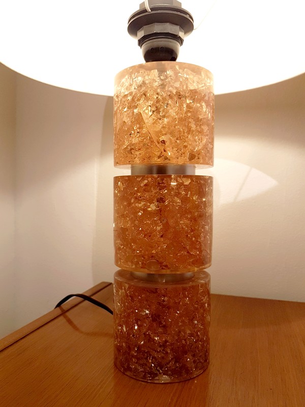 L 661 JC Aluminum and Fractal Resin Lamp by Pierre Giraudon, France 1970s