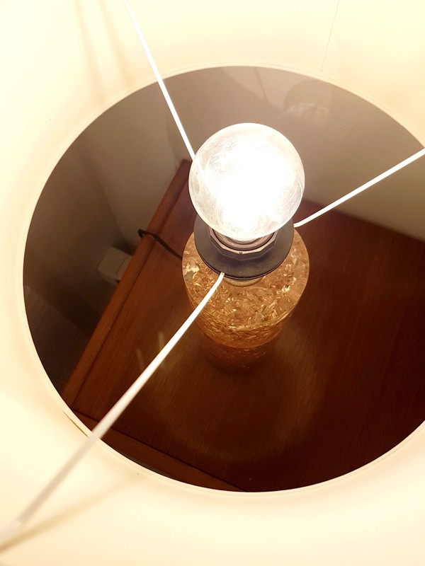 L 661 JC Aluminum and Fractal Resin Lamp by Pierre Giraudon, France 1970s