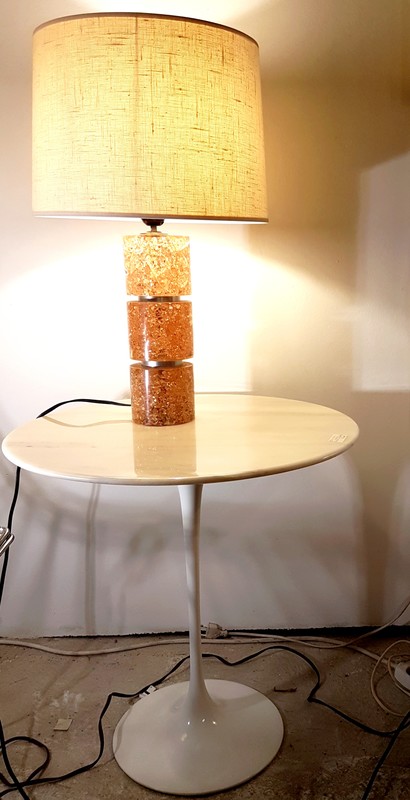 L 661 JC Aluminum and Fractal Resin Lamp by Pierre Giraudon, France 1970s