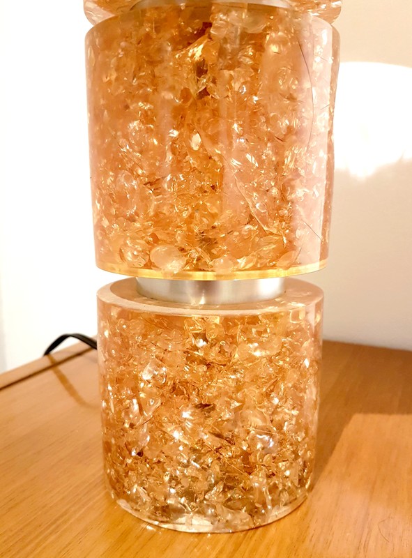 L 661 JC Aluminum and Fractal Resin Lamp by Pierre Giraudon, France 1970s