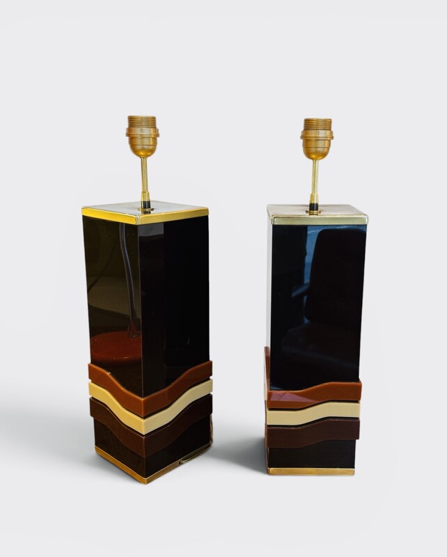 L 668 AG Pair of table lamps by P. Cheverny 1970’s