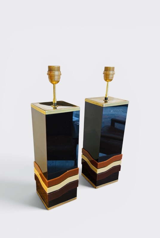 L 668 AG Pair of table lamps by P. Cheverny 1970’s