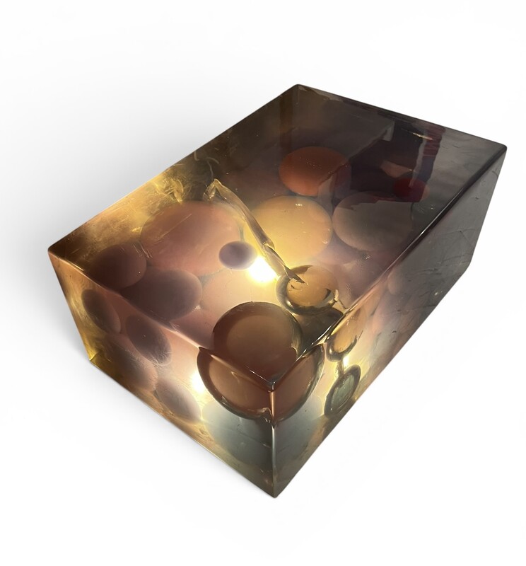 L 669 RD resin lamp - coffee table, 1970’s