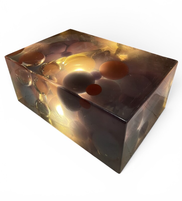 L 669 RD resin lamp - coffee table, 1970’s