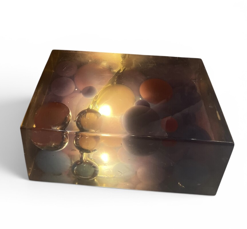 L 669 RD resin lamp - coffee table, 1970’s