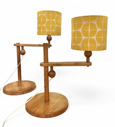 L 678 RP pair of pine table lamps, 1970’s