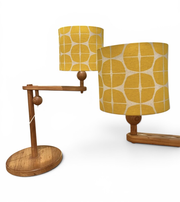 L 678 RP pair of pine table lamps, 1970’s
