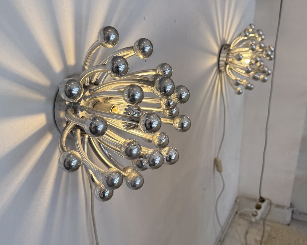 L 681 AG Iconic Pair of wall Light by Studio Tetrarch for Valenti Luce Pistillino Italy 1970