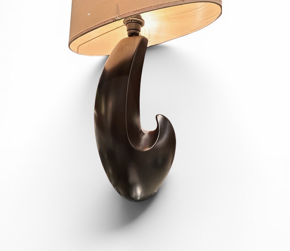 L 688 AS ceramic lamp circa 1970, original lampshade
