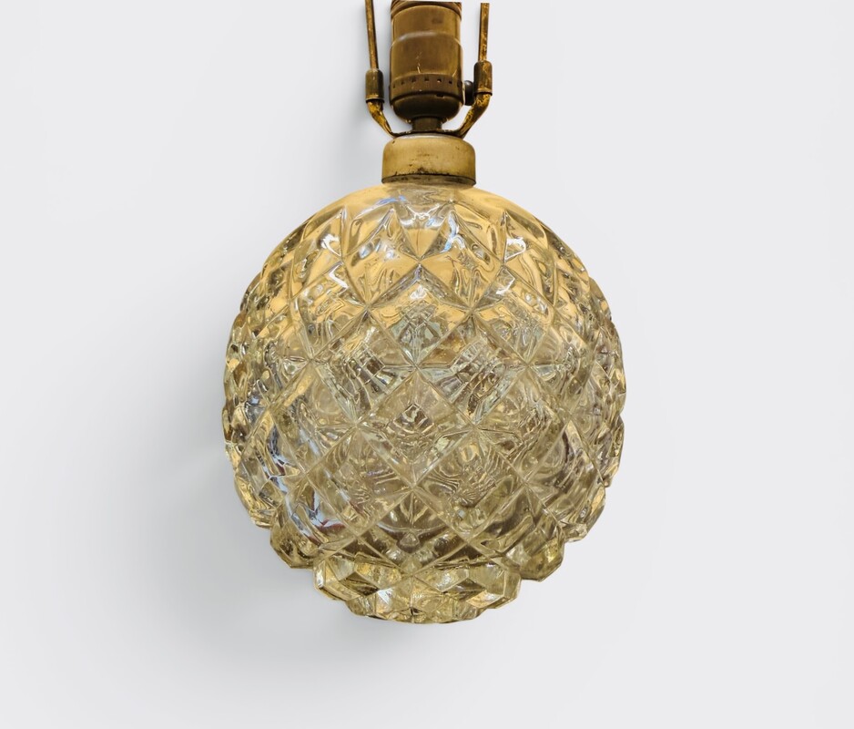L 690 AG Crystal Ball Lamp 1930 Stamped Tchecoslovakie
