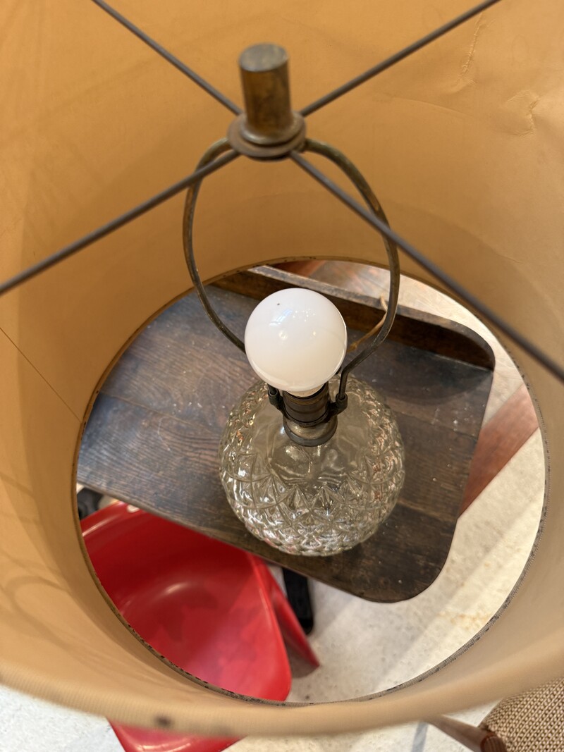 L 690 AG Crystal Ball Lamp 1930 Stamped Tchecoslovakie