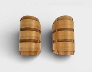 L 694 JB Pair of V-155 Wall Lamps By H-A Jakobsson For Markaryd, Pinewood & copper