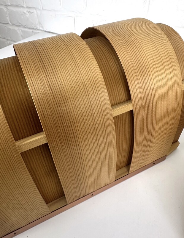L 694 JB Pair of V-155 Wall Lamps By H-A Jakobsson For Markaryd, Pinewood & copper