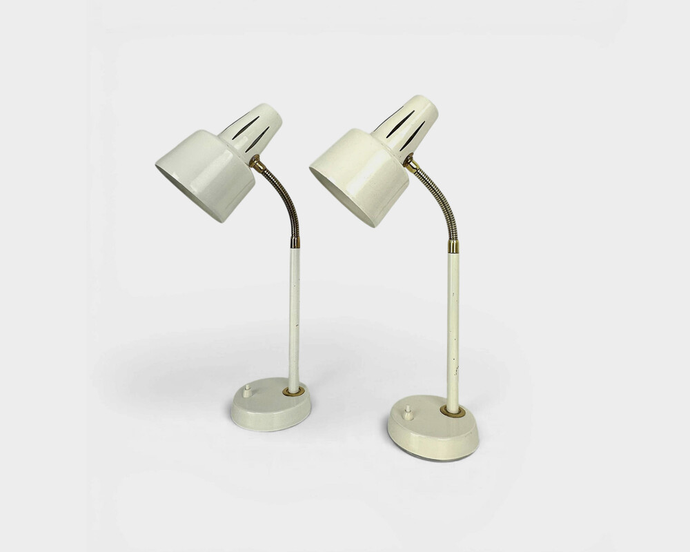 L 695 JB Pair Desklamps 1960s  BJS (Bäcklunds Järn & Smide), Sweden   