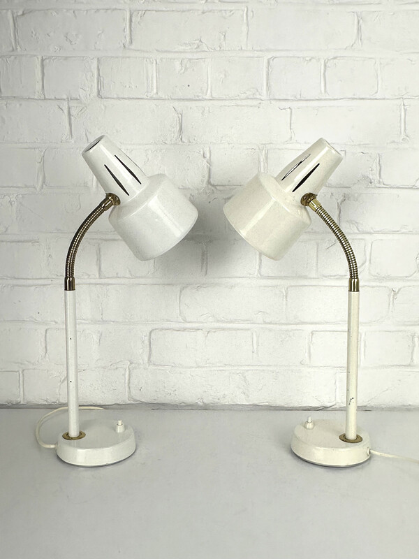 L 695 JB Pair Desklamps 1960s  BJS (Bäcklunds Järn & Smide), Sweden   