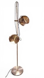 L 696 JC Space age glass and brushed steel floorlamp, Italy 1970s 