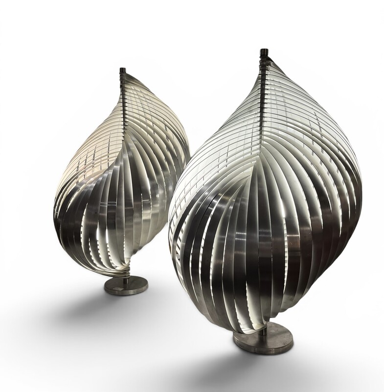 L 698 CW pair of Henri Mathieu lamps 