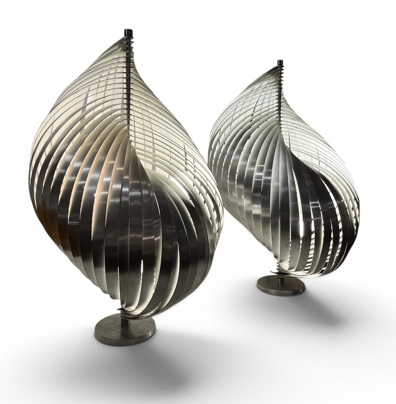 L 698 CW pair of Henri Mathieu lamps 