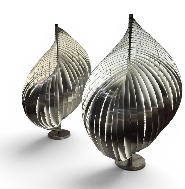 L 698 CW pair of Henri Mathieu lamps 
