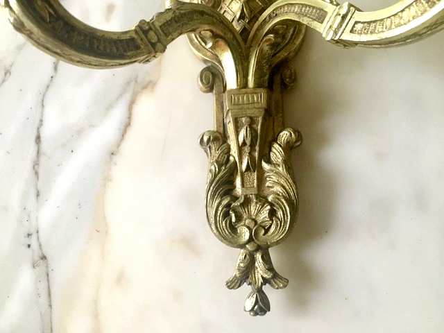 L 703 YD Gilt bronze wall lamps France 1950s