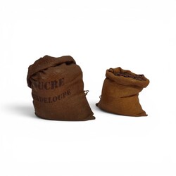 L 705 YO Pair of table lamp sac toile de jute and Resine 1960