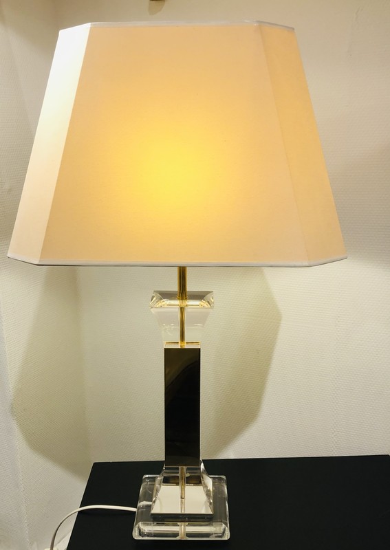 L 729 RP pair of Plexiglass Lamp, 1980’s
