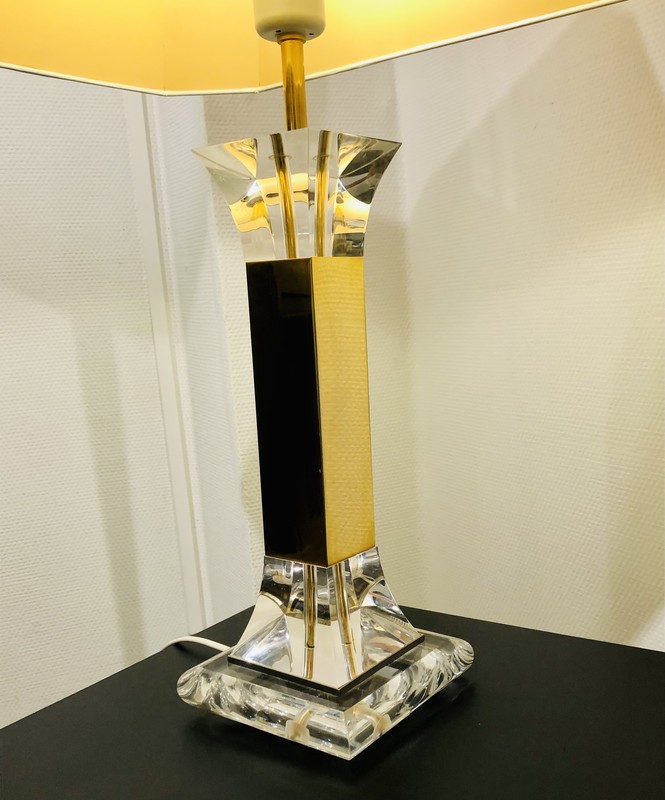 L 729 RP pair of Plexiglass Lamp, 1980’s